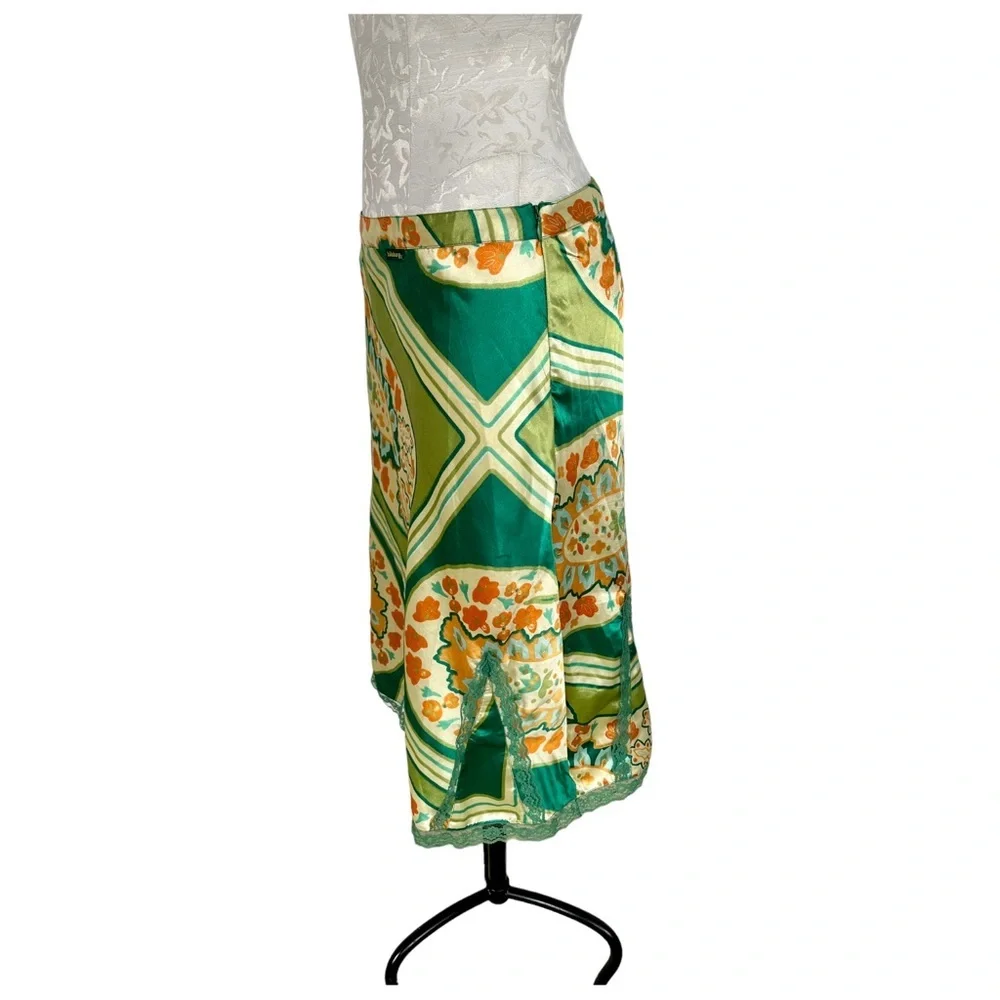 Billabong Silky 90’s Floral Lace Trim Side Zip Y2K Size M/L - Picture 4 of 12